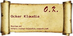 Ocker Klaudia névjegykártya
