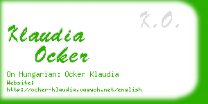 klaudia ocker business card